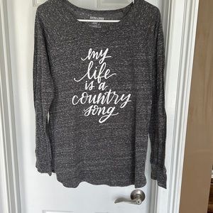 Ladies Top Graphic Large My life is a country song Like new